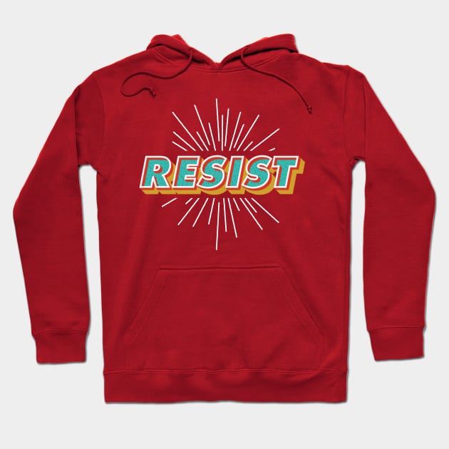 "Resist" Polkadot Sunburst Typography Hoodie by XXRebellion